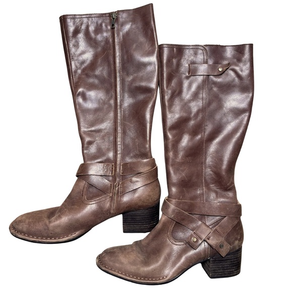 UGG Leather Riding Boots Womens 10 Knee High Western Cowgirl Tall Distressed - Picture 1 of 7